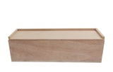 FixtureDisplays? 12.2X3X3 Single Bottle Wooden Wine Box Gift Box Natural Wood Box 14773-RAW