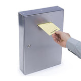 Metal Box Mail box Secure Collection Box Ticket Box,Easy Wall Mount 14785 Silver