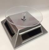 Solar power 360' Rotating Phone Jewelry Display Stand Turn Table Barbie Doll