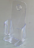 4 x 9 Brochure Holder for Tabletop or Wall, with Business Card Pocket   Black