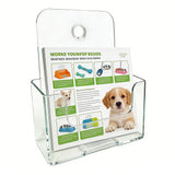 1 Tier Leaflet Holder Bi-fold 6" Literature Holder Clear Acrylic Wall Mountable 14913