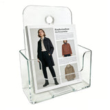 1 Tier Leaflet Holder Bi-fold 6" Literature Holder Clear Acrylic Wall Mountable 14913