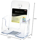 1 Tier Leaflet Holder Bi-fold 6" Literature Holder Clear Acrylic Wall Mountable 14913
