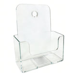 1 Tier Leaflet Holder Bi-fold 6" Literature Holder Clear Acrylic Wall Mountable 14913