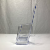 1 Tier Leaflet Holder Bi-fold 6" Literature Holder Clear Acrylic Wall Mountable 14913