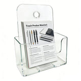 1 Tier Leaflet Holder Bi-fold 6" Literature Holder Clear Acrylic Wall Mountable 14913
