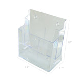 Two Tier Leaflet Holder 8.5x11 Literature Holder Clear Acrylic Wall Mount14916
