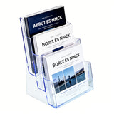 Three Tier Leaflet Holder 8.5x11" Literature Holder Clear Acrylic Wall Mountable 14917