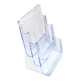 Three Tier Leaflet Holder 8.5x11" Literature Holder Clear Acrylic Wall Mountable 14917