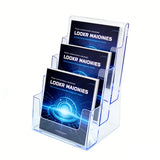 Three Tier Leaflet Holder 8.5x11" Literature Holder Clear Acrylic Wall Mountable 14917