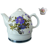 Ceramic Color Changing Electric Kettle 1000W Floral Tea Kettle 110V 15000-R1