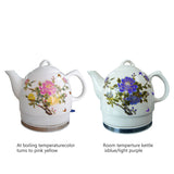 Ceramic Color Changing Electric Kettle 1000W Floral Tea Kettle 110V 15000-R1
