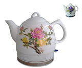 Ceramic Electric Kettle Peony Electric Ceramic Kettle 2 tone Ceramic Teapot
