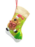 14X9 Xmas Stocking Sack Santa Christmas Gift Hanging Gift Stocking Teddy Bear