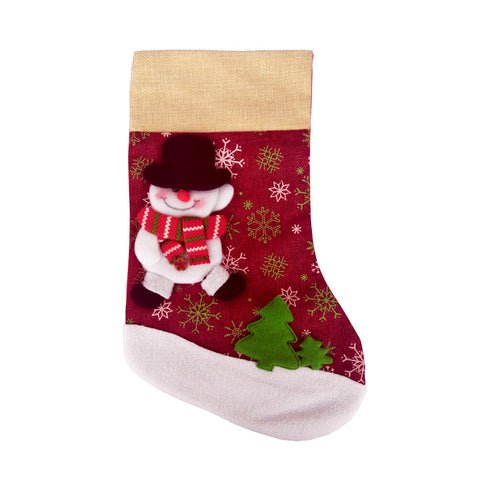 14X9 Xmas Stocking Sack Snowman Christmas Gift Bag Hanging Gift Stocking Bag