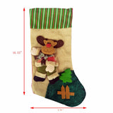 14X9 Xmas Stocking Sack Santa Christmas Gift Bag Hanging Gift Stocking Reindeer