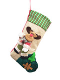 14X9 Xmas Stocking Sack Santa Christmas Gift Bag Hanging Gift Stocking Reindeer