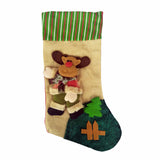 14X9 Xmas Stocking Sack Santa Christmas Gift Bag Hanging Gift Stocking Reindeer