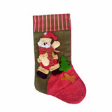 14X9 Xmas Stocking Sack Santa Christmas Gift Bag Hanging Gift Stocking Bag