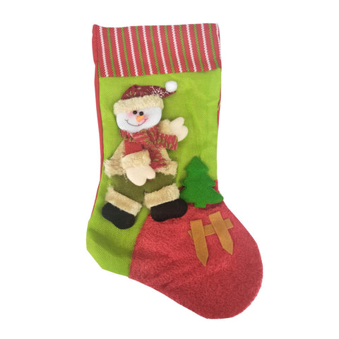 14X9 Xmas Stocking Sack Snowman Christmas Gift Bag Hanging Gift Stocking Bag
