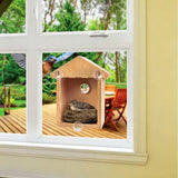 See Through Window Mirrored Bird House   Suction Cup Window Bird House