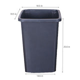 26 Gallon Black Trash Can Garbage Waste Bin Container Heavy Duty Receptacle