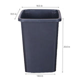26 Gallon Black Trash Can Garbage Waste Bin Container Heavy Duty Receptacle 15052