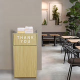 Maple Commercial Trash Bin Receptacle Cabinet Hinged Door Tray Top 26 Gal 15052+119231