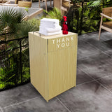 Maple Commercial Trash Bin Receptacle Cabinet Hinged Door Tray Top 26 Gal 15052+119231