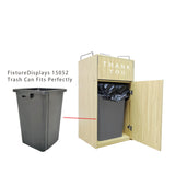 Maple Commercial Trash Bin Receptacle Cabinet Hinged Door Tray Top 26 Gal 15052+119231