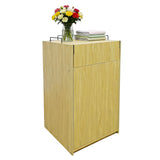 Maple Commercial Trash Bin Receptacle Cabinet Hinged Door Tray Top 26 Gal 15052+119231