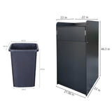 Commercial Trash Bin Receptacle Cabinet w Hinged Door Tray Top 26 Gal 15052+119232