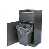 Commercial Trash Bin Receptacle Cabinet w Hinged Door Tray Top 26 Gal 15052+119232