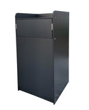 Commercial Trash Bin Receptacle Cabinet w Hinged Door Tray Top 26 Gal 15052+119232