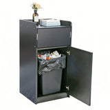 Commercial Trash Bin Receptacle Cabinet w Hinged Door Tray Top 26 Gal 15052+119232