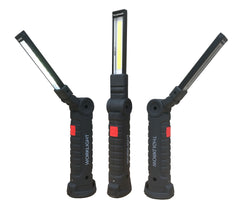 Fold LED Flashlight Rechargeable Worklight Magnet Hook Safe Emergency Camp HVAC