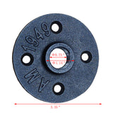 Black Pipe Flange 1/2 Connector Rustic Industrial Vintage Shelf Tube Parts