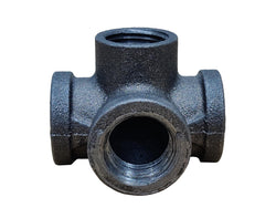Black Pipe Flange 1/2 4 Way Connector Rustic Industrial Vintage Shelf Tube Part