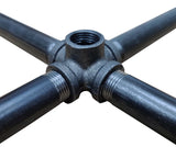 Black Pipe Flange 1/2 5 Way Connector Rustic Industrial Vintage Shelf Tube Part