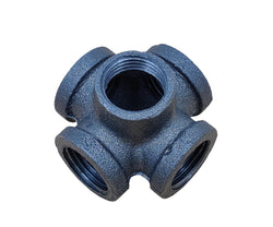 Black Pipe Flange 1/2 5 Way Connector Rustic Industrial Vintage Shelf Tube Part