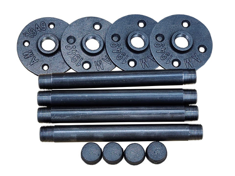 Shelf Bracket 8 Long 1/2 Black Pipe Rustic Industrial Vintage Shelf Wallmout Tube Part
