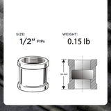 Carbon Steel Straight-Through Pipe Internal Thread Joint, OD 1/2 *long 1.34 15114-STEEL