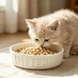 Kitten Cat Pet Bowls Heavyweight Ceramic Dish Stays Put Chew Proof Food Water 15118