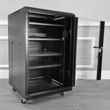 Server AV Cabinet Audio Video Equipment rack lock keys Metal black 18 U 15121