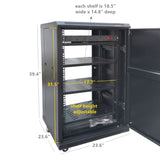 Server AV Cabinet Audio Video Equipment rack lock keys Metal black 18 U 15121