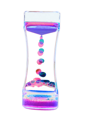 Fun Classic Fidget Sensory Toy Liquid Oil Bubbler Motion Timer Hourglass Autism`