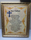 The Lord's Prayer 2 Sided Hang or Wall Mount Christian Plaque Frame Holder