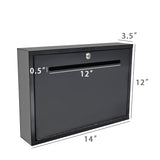 17X12X3.5" Metal Suggestion Box Key Rent Check 12X0.5" Slot Offering Wallmount 15132-special