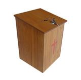 Donation Box, Tithing Box, Church Offering Box, Prayer Box with Red Cross 15138