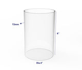 Clear Acrylic Tube 4¡± (nominal) Diameter (3.937 exact outside dim) x 6 Long, 5/64(2mm) Wall Open Ended 15139 6 4PK